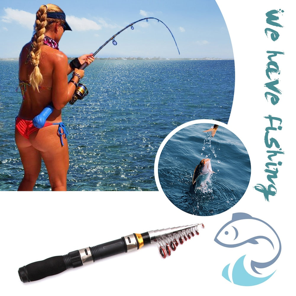 Carbon Fiber Fishing Rod Super Short Mini Pocket Portable Pocket Spinning Pole Telescopic Fishing Rod 1.2m 1.5m 1.7m 1.9m 2.1m