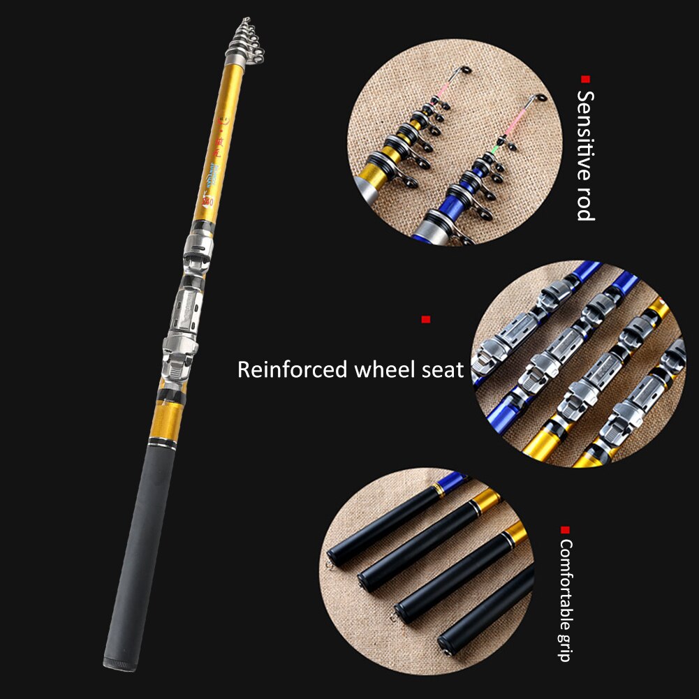 Carbon Fiber 1.5/1.8/2.1/2.4M Spinning Fishing Rod M Power Telescopic Rock Fishing Rod Carp Feeder Rod Surf Spinning Rod New