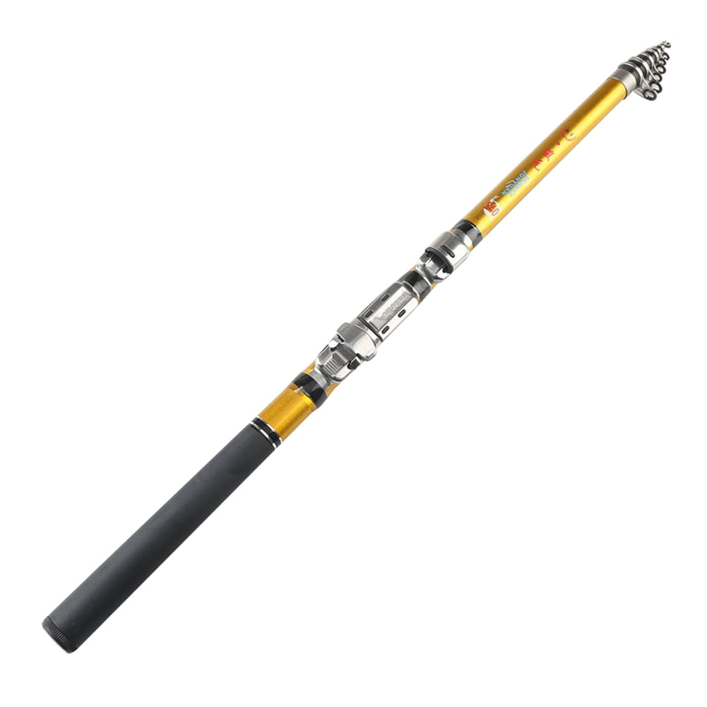 Portable Mini Fishing Rod Carbon Fiber 1.5/1.8/2.1/2.4m Telescopic Spinning Reel Outdoor Sea River Lake Raft Pole Fish Tackle