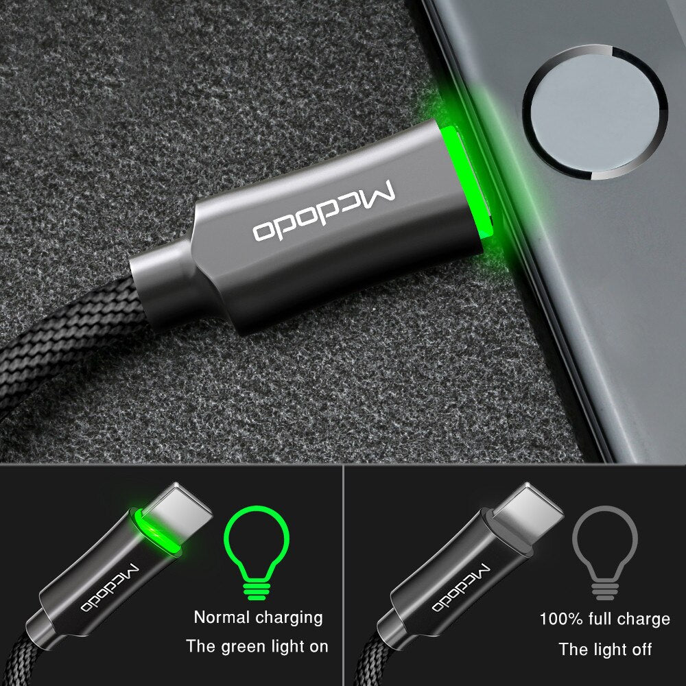 MCDODO Auto Disconnet USB Cable Fast Charging Mobile Phone Charger Data Cord For iPhone 12 11 Pro Max Xs Xr X 8 7 6s 6 Plus iPad