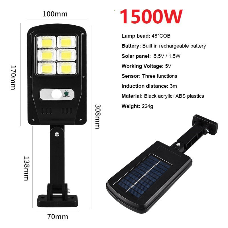 LED Solar Wall Light Outdoor Solar Lamp PIR Motion Sensor Solar Powered Sunlight Street Light for Garden 3 Modes Remote Control