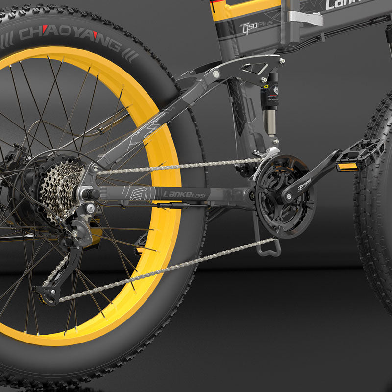 Lankeleisi 1000W Electric Bike Fat Ebike Folding E Bike 48v Electric Mountain Bicycle 26-Inch электрофетбайк Grasa Bicicleta