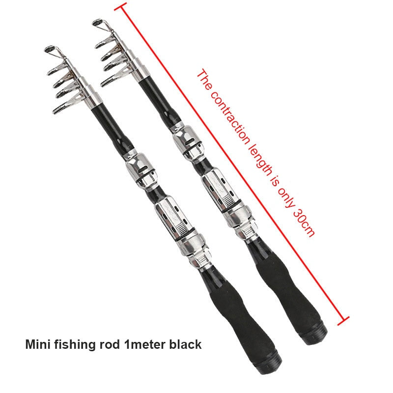 Fishing Rod Carbon Fiber Telescopic Ultra-light Hard Pole For Freshwater Fishing Pole Entertainment Mini Travel Rod 36*2*2