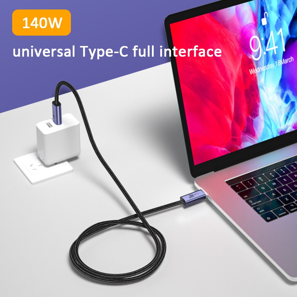 140W Type C PD3.1 Fast Charging Cable Adapter USB C to Type C Cable Cord for MacBook Pro/ Air for iPad for iPhone Samsung