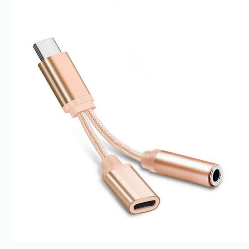 For Xiaomi Huawei to 3.5mm Earphone Audio Adapter for iPhone 3.5mm Headphones AUX Charging Cable 2 In 1 Splitter For IOS 15