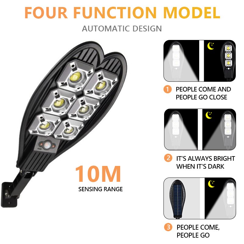 Solar Street Lights Outdoor 108COB Light Control Motion Sensor Dusk to Dawn Security Led Solar Street Light for Square Garden
