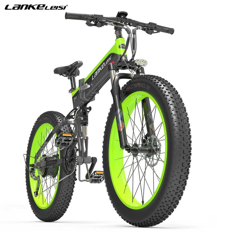 Lankeleisi 1000W Electric Bike Fat Ebike Folding E Bike 48v Electric Mountain Bicycle 26-Inch электрофетбайк Grasa Bicicleta