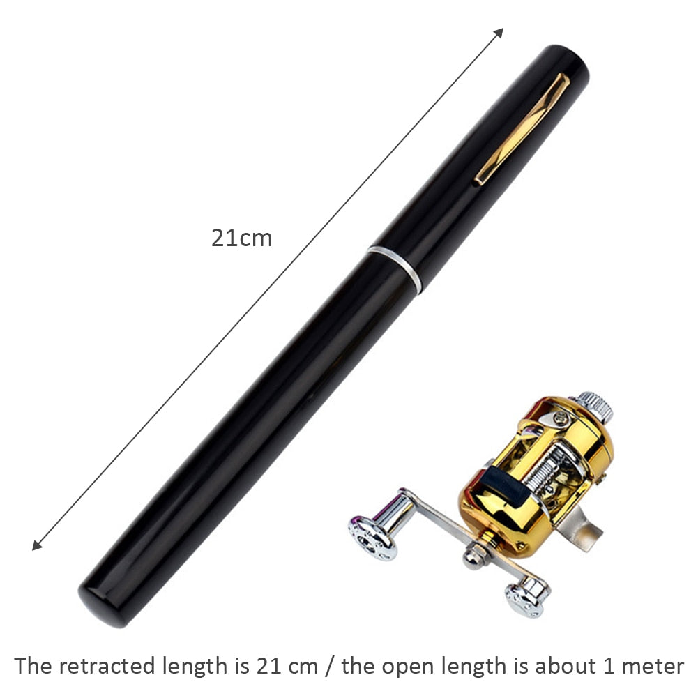 Portable Pocket Telescopic Mini Fishing Rod Pole Pen Shape Folded Fishing Rod Pole Pen Shape Folded River Lake Fishing Rod