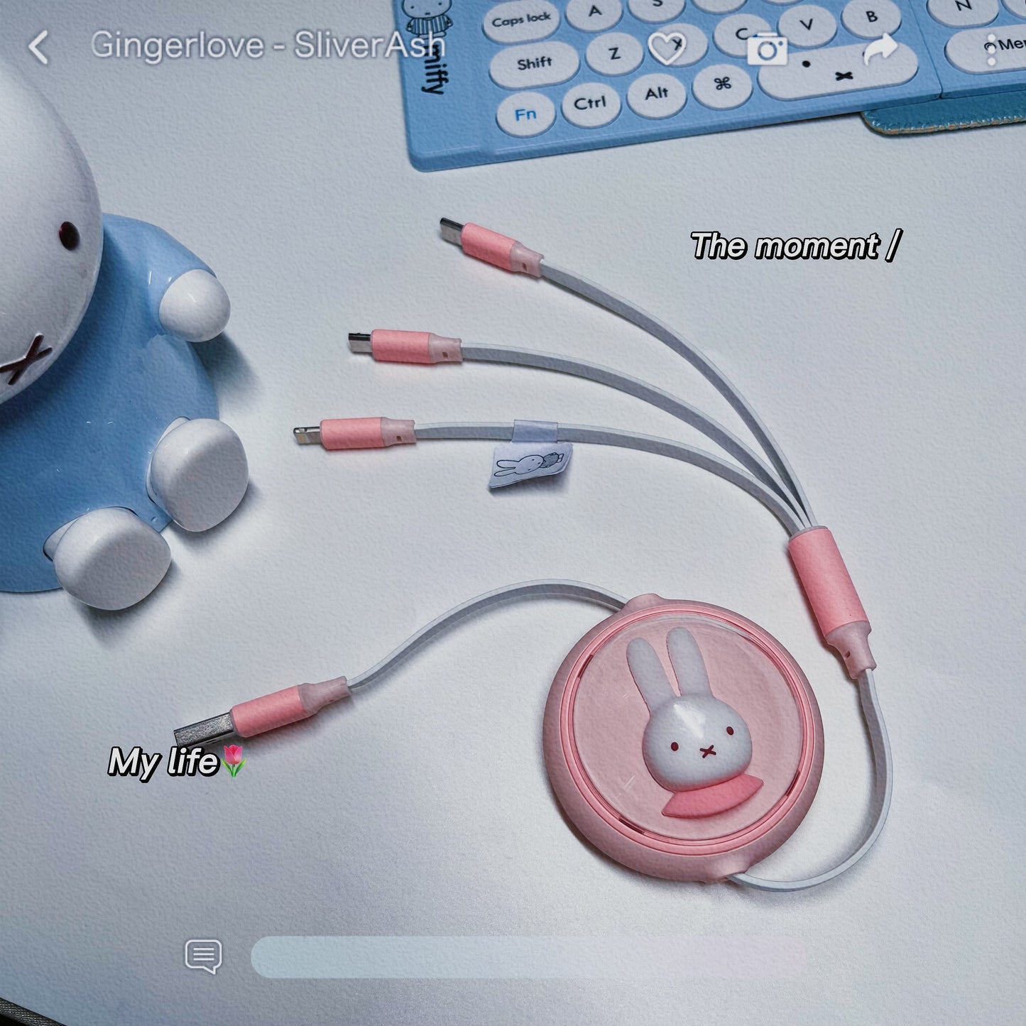 Miffy Retractable Charging Cable 3 in 1 USB C Cable for iPhone 13 14 Charger USB Type C Fast Charging for 14Pro Samsung Xiaomi