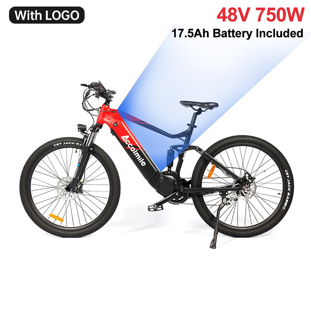 Accolmile Electric Bike 29 27.5 inch Mountain eBike Powerful 750W 500W 250W BAFANG Mid Drive Motor eMTB Adult Bicycle 8 Speed
