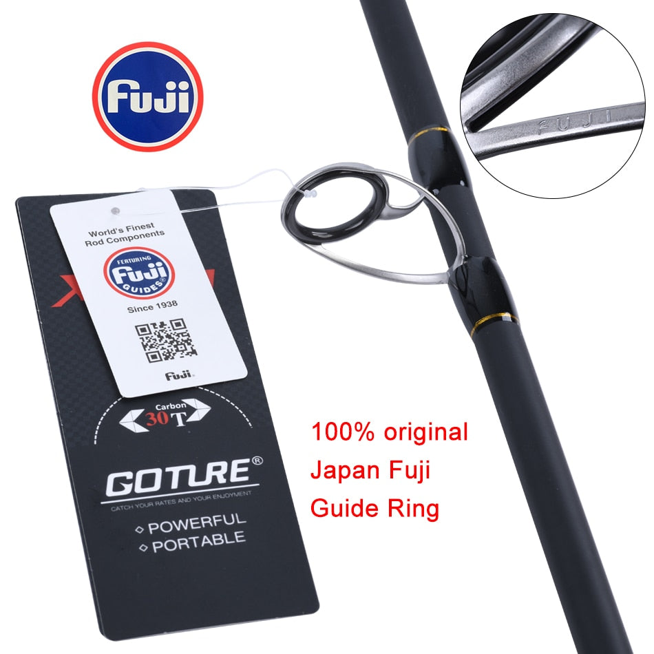 Goture Xceed 4 Section Spinning Casting FUJI Fishing Rod 6Ft-10Ft 5-39g Carbon Fiber MH M Portable Lure Rods for Travel Fishing
