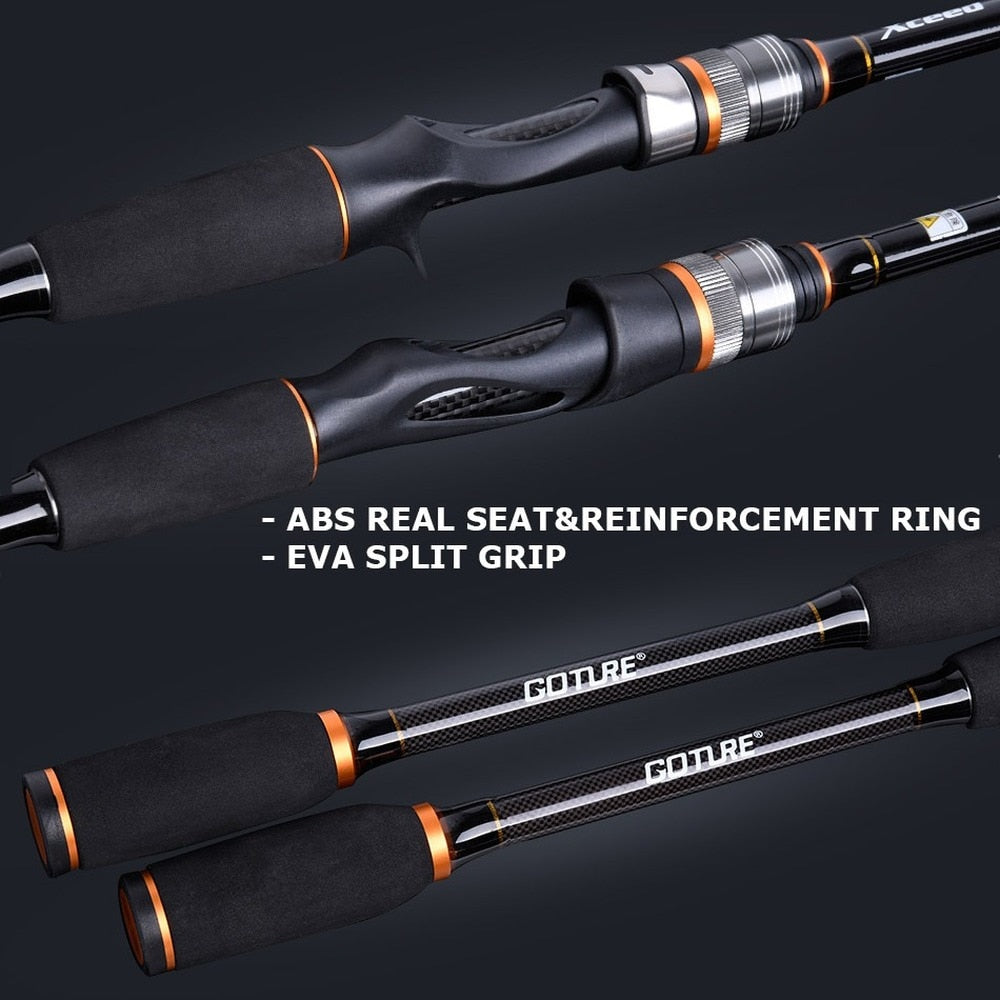 Goture Xceed 4 Section Spinning Casting FUJI Fishing Rod 6Ft-10Ft 5-39g Carbon Fiber MH M Portable Lure Rods for Travel Fishing