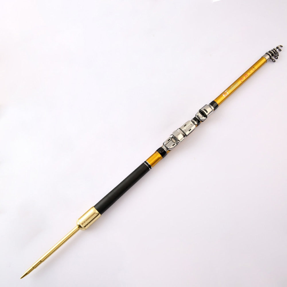 Portable Mini Fishing Rod Carbon Fiber 1.5/1.8/2.1/2.4m Telescopic Spinning Reel Outdoor Sea River Lake Raft Pole Fish Tackle