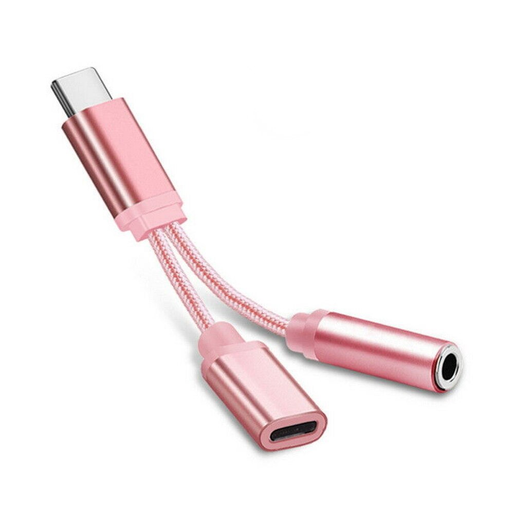 For Xiaomi Huawei to 3.5mm Earphone Audio Adapter for iPhone 3.5mm Headphones AUX Charging Cable 2 In 1 Splitter For IOS 15