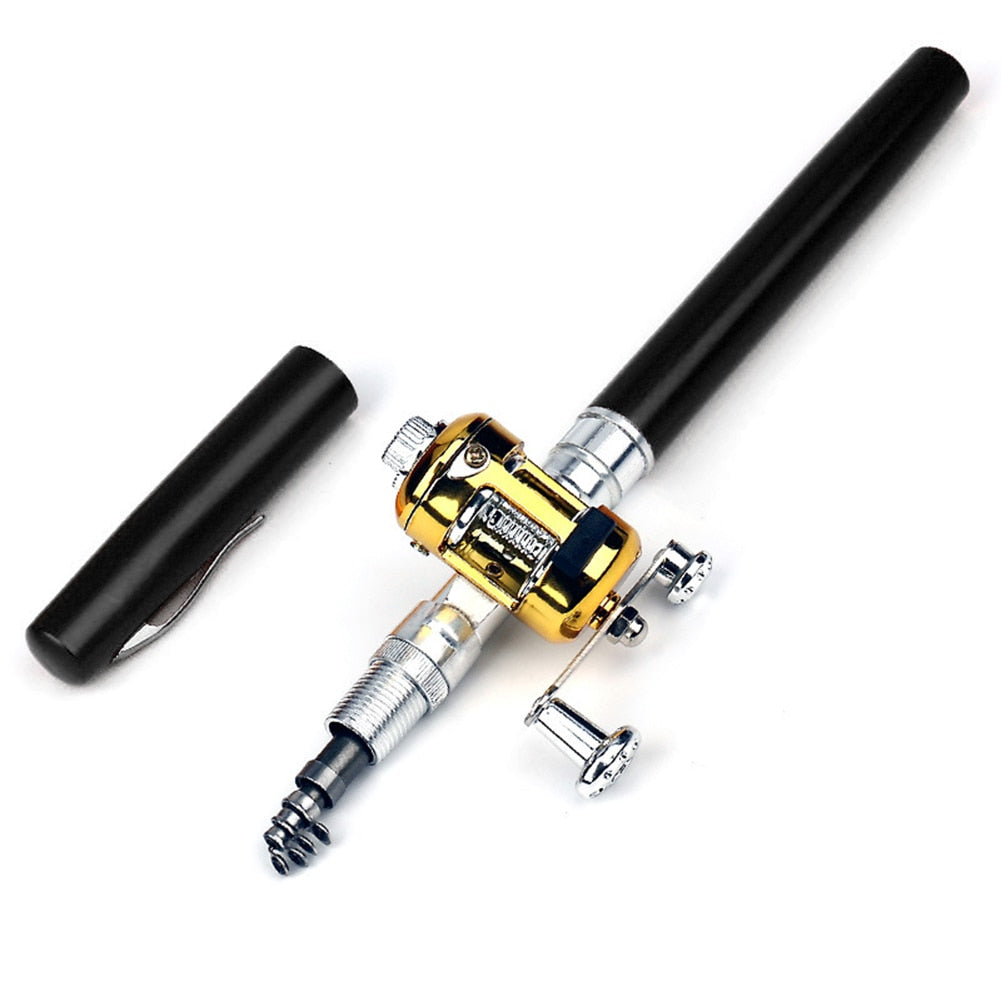 Portable Pocket Telescopic Mini Fishing Rod Pole Pen Shape Folded Fishing Rod Pole Pen Shape Folded River Lake Fishing Rod