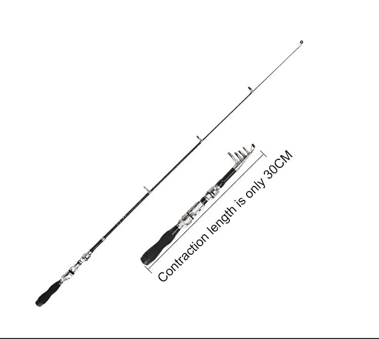 Fishing Rod Carbon Fiber Telescopic Ultra-light Hard Pole For Freshwater Fishing Pole Entertainment Mini Travel Rod 36*2*2