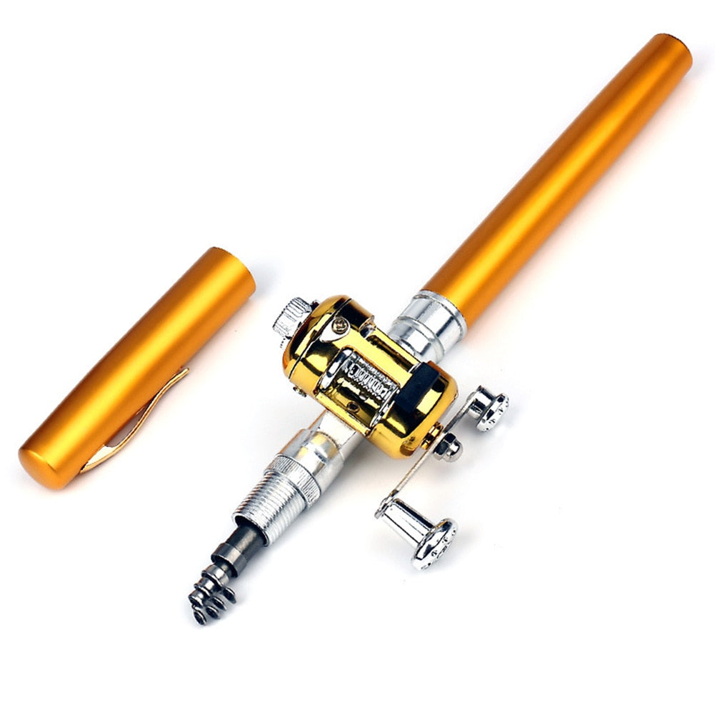 Portable Pocket Telescopic Mini Fishing Rod Pole Pen Shape Folded Fishing Rod Pole Pen Shape Folded River Lake Fishing Rod