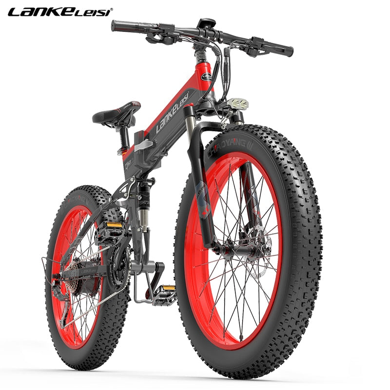Lankeleisi 1000W Electric Bike Fat Ebike Folding E Bike 48v Electric Mountain Bicycle 26-Inch электрофетбайк Grasa Bicicleta