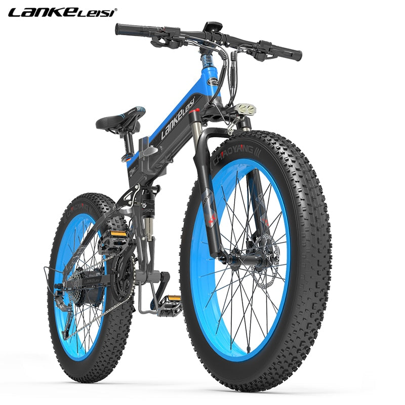 Lankeleisi 1000W Electric Bike Fat Ebike Folding E Bike 48v Electric Mountain Bicycle 26-Inch электрофетбайк Grasa Bicicleta