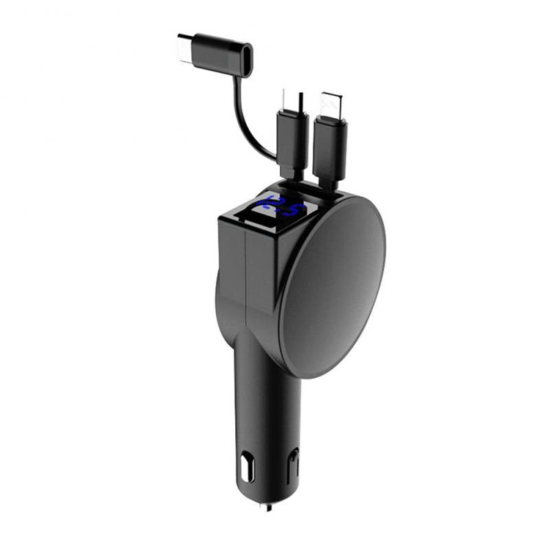 3-in-1 Retractable Car Charger Universal Charging Cables For IPhone IOS Android Huawei Samsung Xiaomi Telescopic Charge Cord