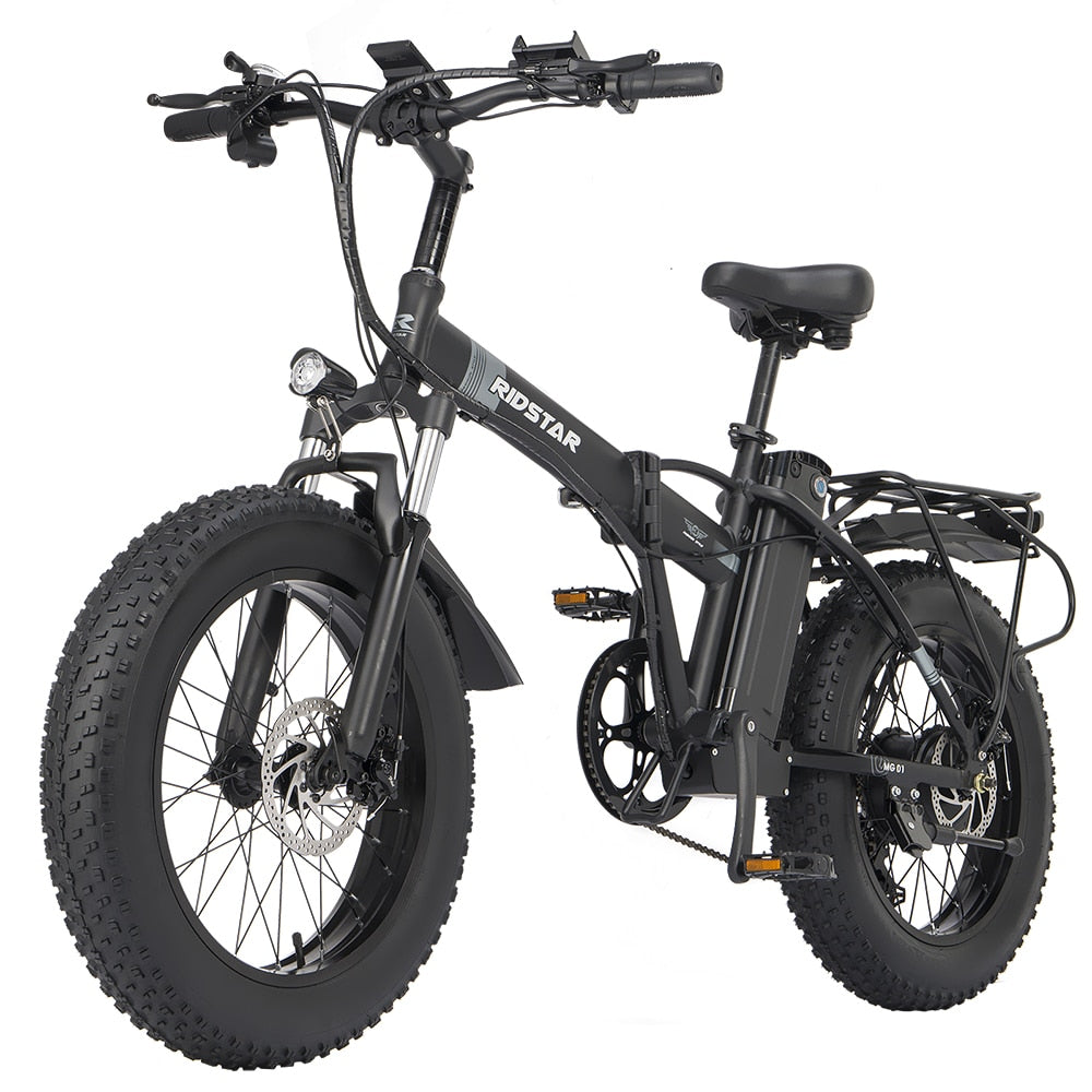 Ridstar Electric Bike 1000W 48V 20 Inch Folding Ebike 14AH IPX7 Waterproof Men Woman Mountain Snow City Electric Bicycle US Spot