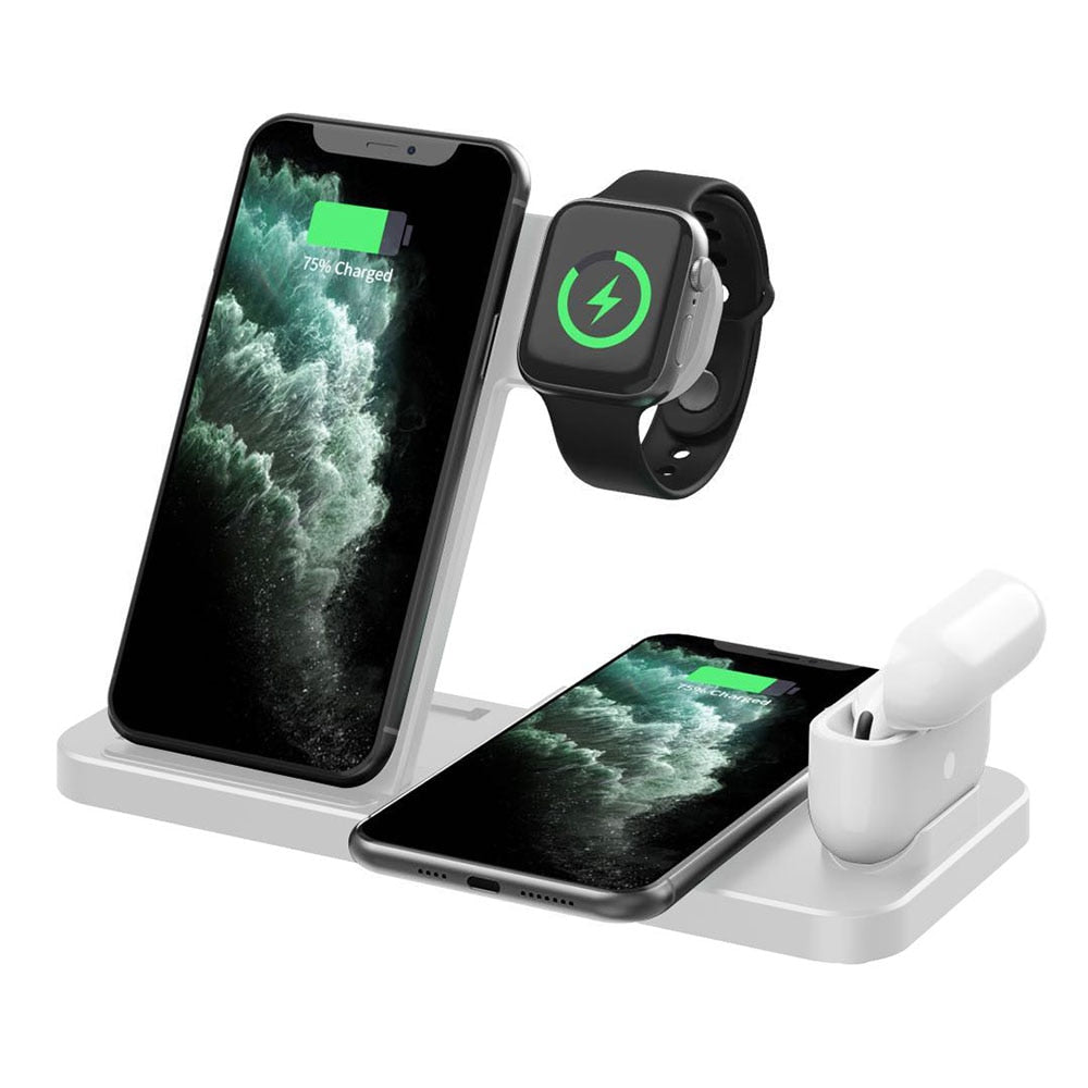 FDGAO 15W Wireless Charger 4 in 1 Qi Fast Charging Dock Station for Apple Watch 7 6 SE AirPods Pro iPhone 14 13 12 11 XS XR X 8