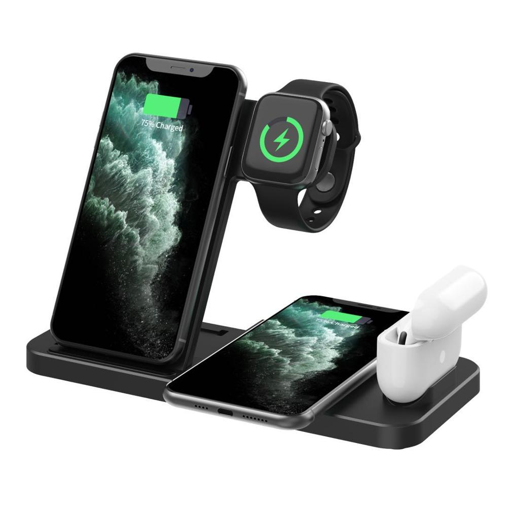 FDGAO 15W Wireless Charger 4 in 1 Qi Fast Charging Dock Station for Apple Watch 7 6 SE AirPods Pro iPhone 14 13 12 11 XS XR X 8