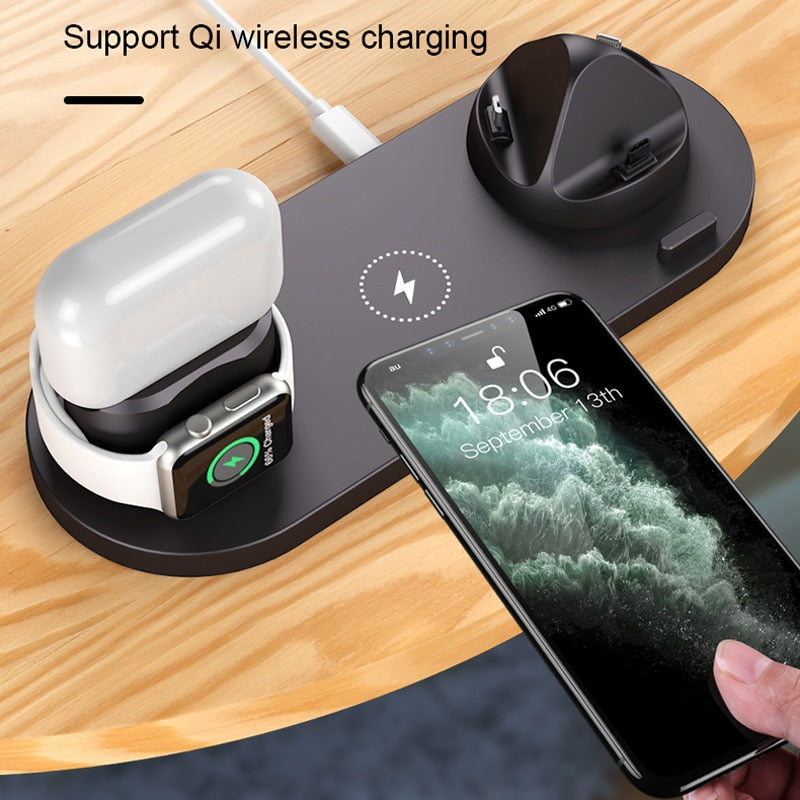 2022 Wireless Charger for iPhone 14 13 Fast Charger for iphone Fast Charging Pad for Apple Watch 6 in 1 Charging Dock Station