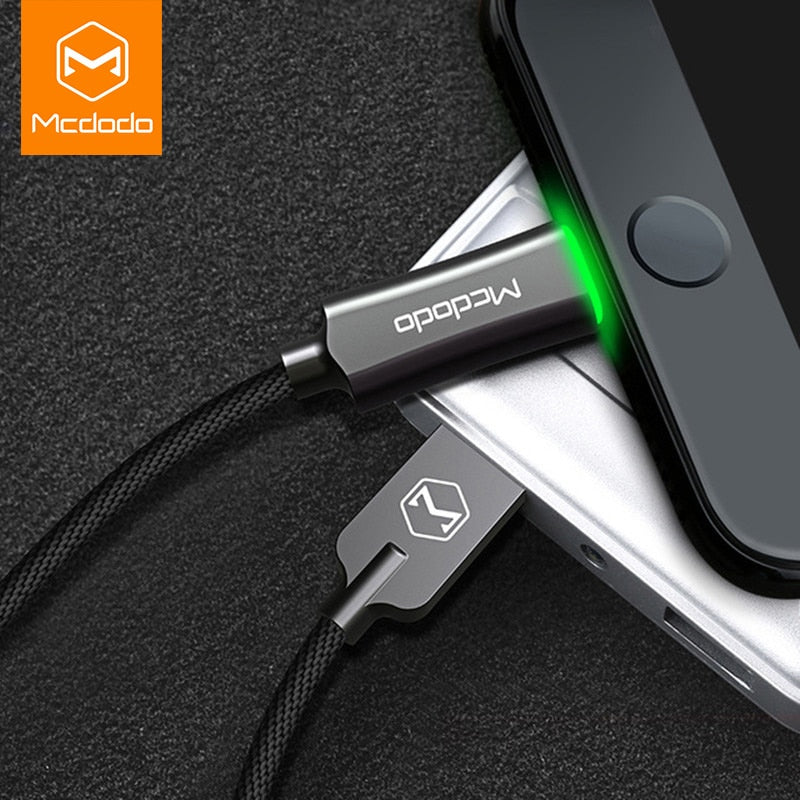 MCDODO Auto Disconnet USB Cable Fast Charging Mobile Phone Charger Data Cord For iPhone 12 11 Pro Max Xs Xr X 8 7 6s 6 Plus iPad