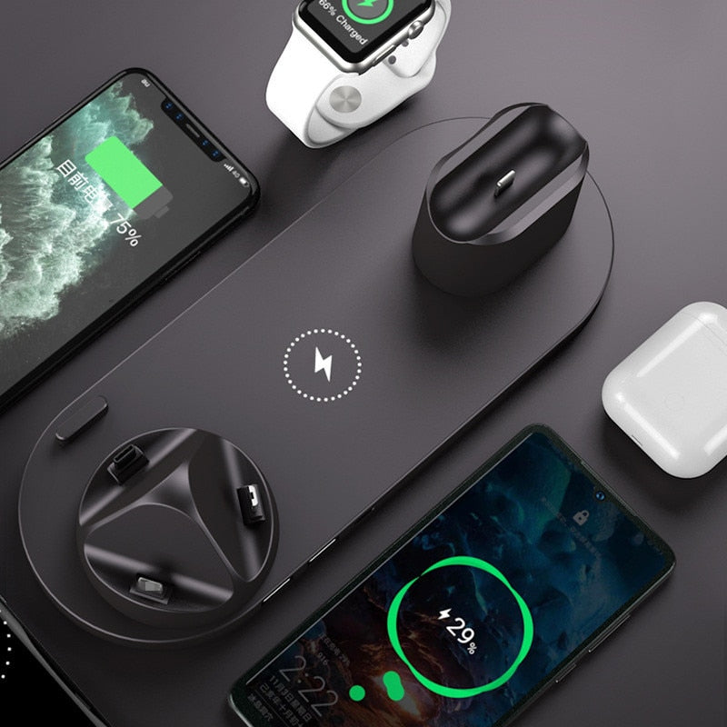 2022 Wireless Charger for iPhone 14 13 Fast Charger for iphone Fast Charging Pad for Apple Watch 6 in 1 Charging Dock Station