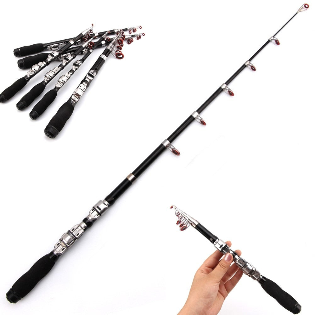 Fishing Rod Rivers Carbon Fiber Telescopic Fishing Rod Super Hard Mini Fishing Rod 1m-2.1m FRP Ultralight Spinning Rod Feeder