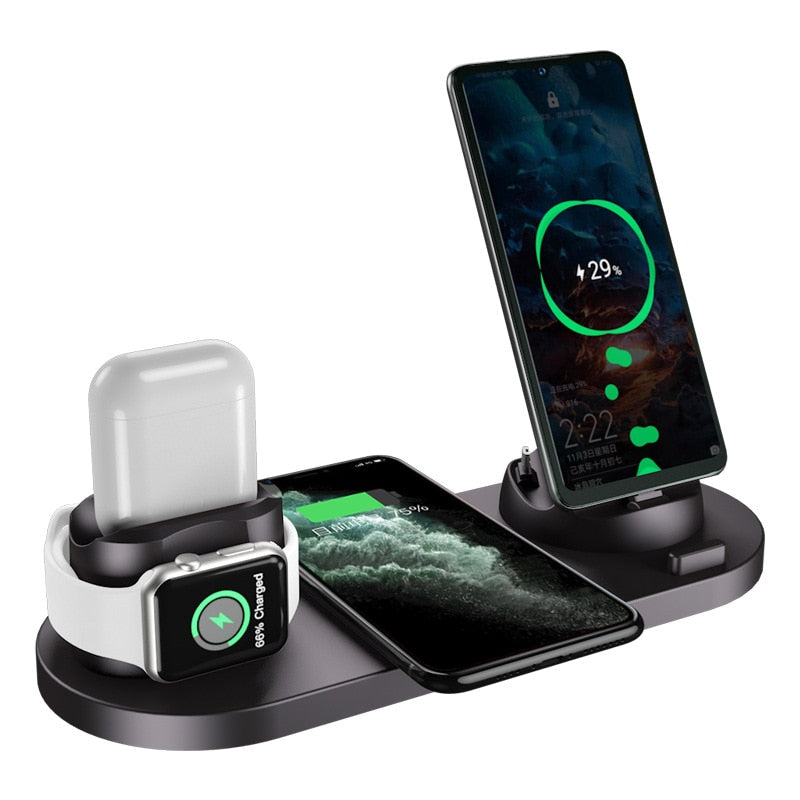 2022 Wireless Charger for iPhone 14 13 Fast Charger for iphone Fast Charging Pad for Apple Watch 6 in 1 Charging Dock Station