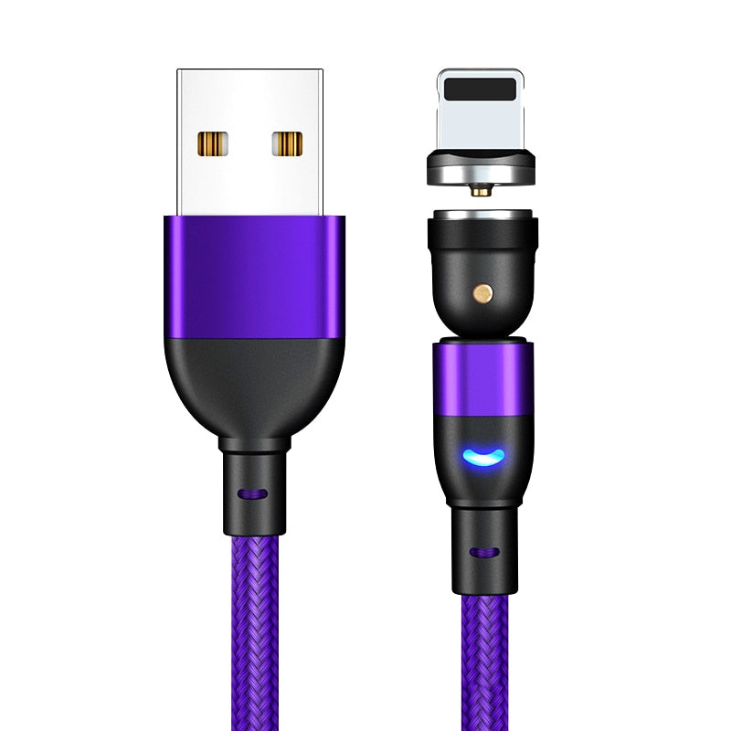ZUIDID 540 Rotate Magnetic Cable Fast Charging Magnet Charger Micro USB Type C Cable Mobile Phone Wire Cord For iPhone Xiaomi