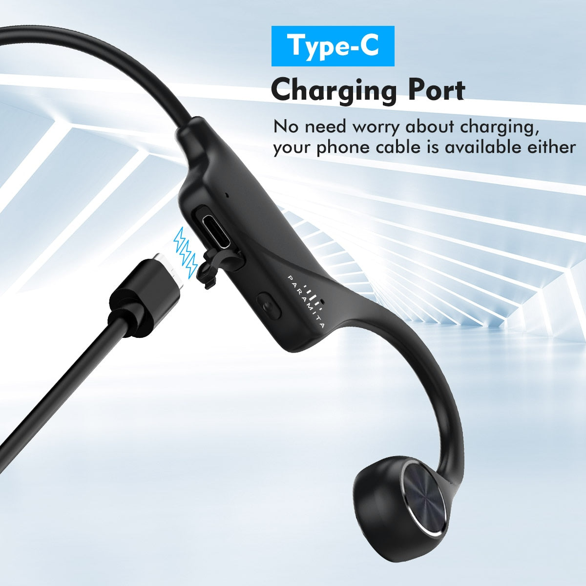 Real Bone Conduction Headphones Bluetooth Wireless Earphones Waterproof Sports Headset with Mic for Workouts Running Driving