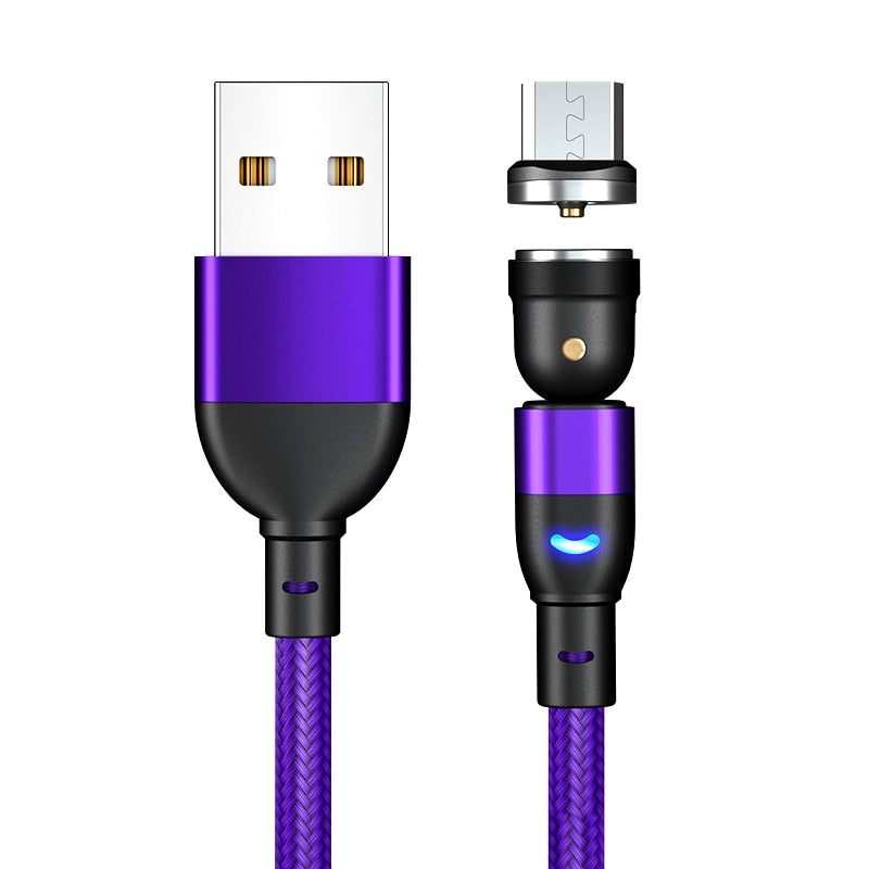 ZUIDID 540 Rotate Magnetic Cable Fast Charging Magnet Charger Micro USB Type C Cable Mobile Phone Wire Cord For iPhone Xiaomi