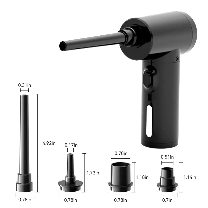 Wireless Air Duster 50000 RPM Dust Blowing Gun USB Compressed Air Blower Cleaning For Computer Laptop Keyboard Camera Cleaning