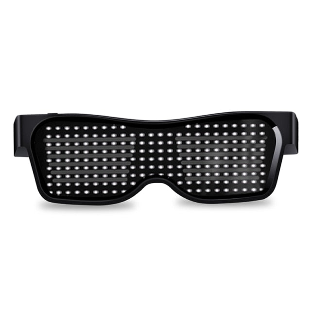 App Control Bluetooth Led Party Glasses Customized Languages USB Charge Flashing Luminous Eyewear Christmas Concert Sunglasses