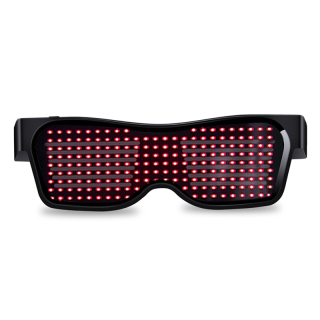 App Control Bluetooth Led Party Glasses Customized Languages USB Charge Flashing Luminous Eyewear Christmas Concert Sunglasses