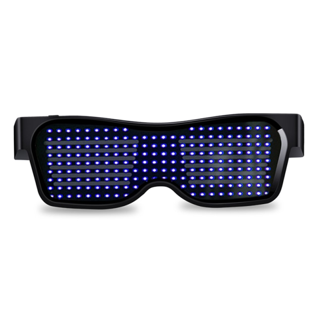 App Control Bluetooth Led Party Glasses Customized Languages USB Charge Flashing Luminous Eyewear Christmas Concert Sunglasses
