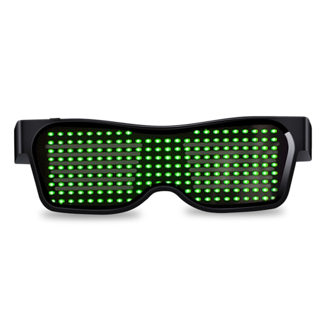 App Control Bluetooth Led Party Glasses Customized Languages USB Charge Flashing Luminous Eyewear Christmas Concert Sunglasses