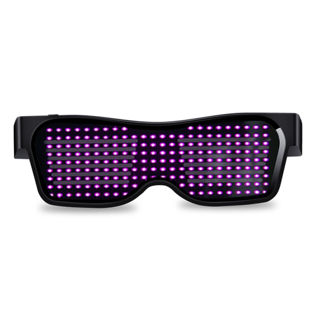 App Control Bluetooth Led Party Glasses Customized Languages USB Charge Flashing Luminous Eyewear Christmas Concert Sunglasses