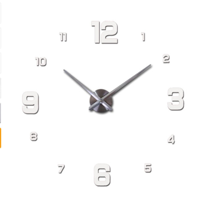 2021 New Arrival 3d Real Big Wall Clock Modern Design Rushed Quartz Clocks Fashion Watches Mirror Sticker Diy Living Room Decor