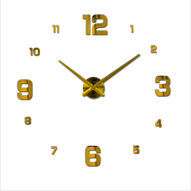 2021 New Arrival 3d Real Big Wall Clock Modern Design Rushed Quartz Clocks Fashion Watches Mirror Sticker Diy Living Room Decor