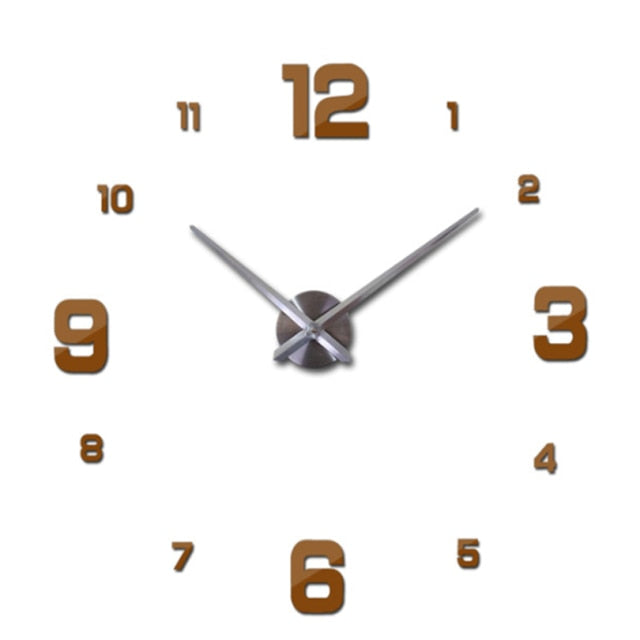 2021 New Arrival 3d Real Big Wall Clock Modern Design Rushed Quartz Clocks Fashion Watches Mirror Sticker Diy Living Room Decor