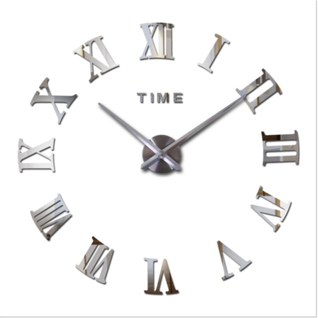 2021 New Diy Wall Clock 3D Home Decor Large Roman Mirror Fashion Modern Quartz Art Clocks living Room Watch Free Shipping