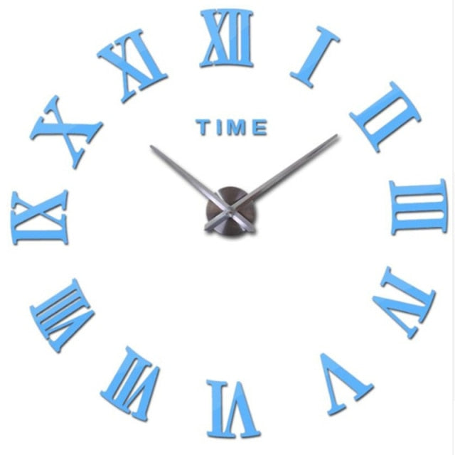 2021 New Diy Wall Clock 3D Home Decor Large Roman Mirror Fashion Modern Quartz Art Clocks living Room Watch Free Shipping
