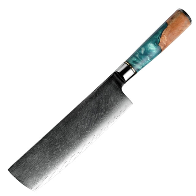 Grandsharp Damascus Kitchen Knives vg10 Japanese Stainless Steel Chef Santoku Cleaver Bread Utility Paring Knife Cooking Tools