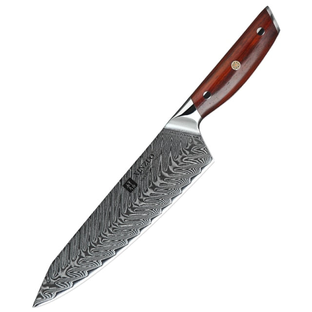 XINZUO 8.5 Inches Chef Knife Japanese VG10 Damascus Kitchen Knives Stainless Steel Slicing Meat Cooking Knife Rosewood Handle