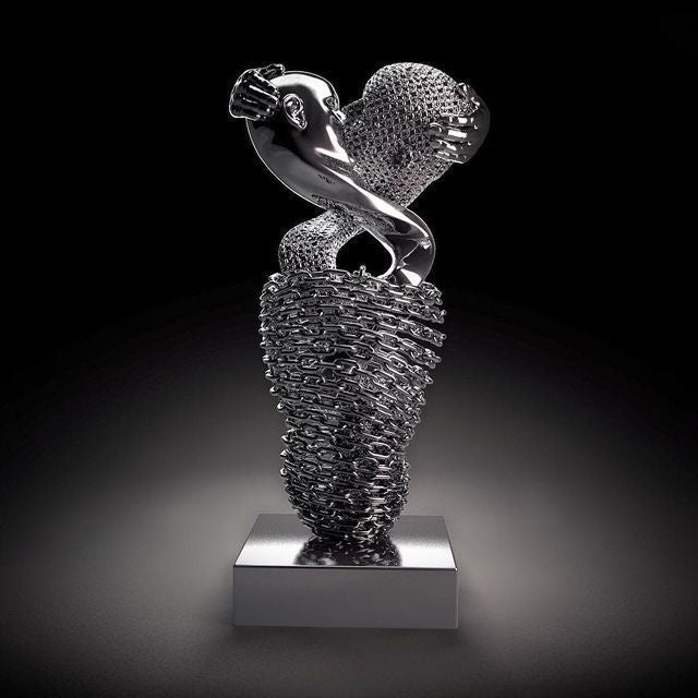 Abstract Metal Figure Statue Canvas Painting Wall Art Picture Couples Wing Baby Sculpture Lover Poster Prints Home Decor Gifts