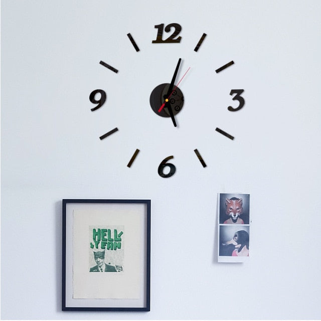 3D Big Size Geometry Wall Clock Mirror Sticker DIY Brief Living Room Meetting Room Decor Art Mirror Kids Room Home Decor